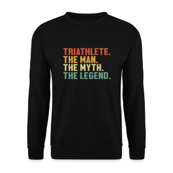 Triathlete Man Myth Legend Training Triathlon Bike - Unisex Sweatshirt - black - Front - Alina (178cm) & Michal (187cm)