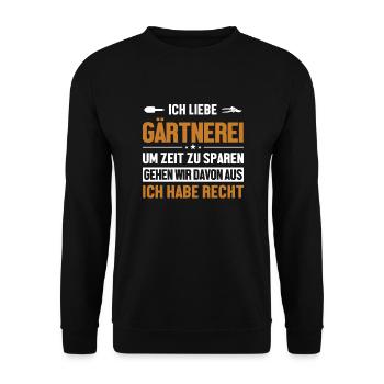 Gärtnerei habe immer Recht Gartenbau Gärtner - Unisex Pullover - Schwarz - Vorne - Alina (178cm) & Michal (187cm)