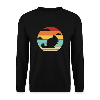 Retro Langschwanz Langhaar Kurzschwanz Züchter - Unisex Pullover - Schwarz - Vorne - Alina (178cm) & Michal (187cm)