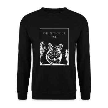 Chinchilla Chinese Hanzi Longhair Shorttail - Unisex Sweatshirt - black - Front - Alina (178cm) & Michal (187cm)