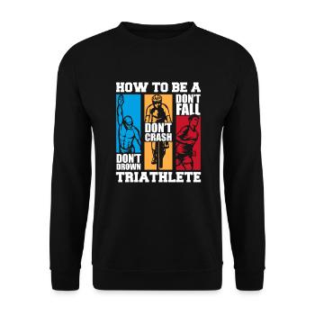 How To Be A Triathlete Triathlonrad Triathlet - Unisex Pullover - Schwarz - Vorne - Alina (178cm) & Michal (187cm)