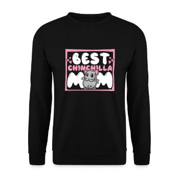 Best Chinchilla Mom Shorttail Long Tail - Unisex Sweatshirt - black - Front - Alina (178cm) & Michal (187cm)