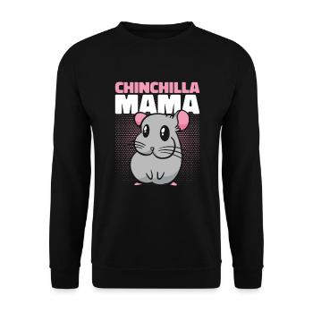 Chinchilla Mama Longhair Shorttail Longtail - Unisex Sweatshirt - black - Front - Alina (178cm) & Michal (187cm)