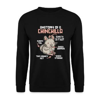 Anatomy Of A Chinchilla Long Tail Long Hair - Unisex Sweatshirt - black - Front - Alina (178cm) & Michal (187cm)