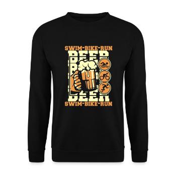 Swim Bike Run Beer Triathlete Training - Unisex Sweatshirt - black - Front - Alina (178cm) & Michal (187cm)