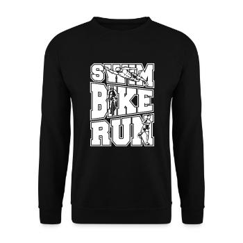 Swim Bike Run Triathlon Bike Triathlete Training - Unisex Sweatshirt - black - Front - Alina (178cm) & Michal (187cm)