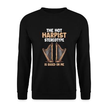 Harpist Stereotype is Based On Me Harp Music - Unisex Sweatshirt - black - Front - Alina (178cm) & Michal (187cm)
