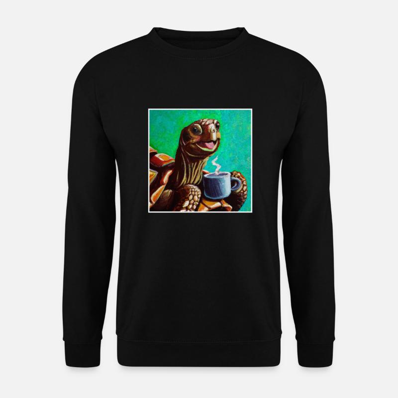 Oilpainting Happy Turtle Turtle - Unisex Sweatshirt - black