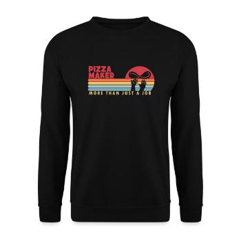 Pizza maker plus qu’un travail plateau à pizza four à pizza - Sweat-shirt Unisexe - noir - Devant - Alina (178cm) & Michal (187cm)
