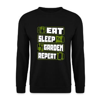 Eat Sleep Garden Repeat Allotment Garden Horticulture - Unisex Sweatshirt - black - Front - Alina (178cm) & Michal (187cm)