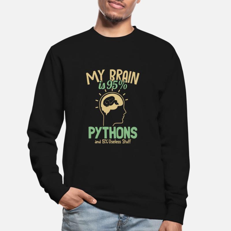 My Brain is 95% Pythons Python Snake Banana Unisex Sweatshirt