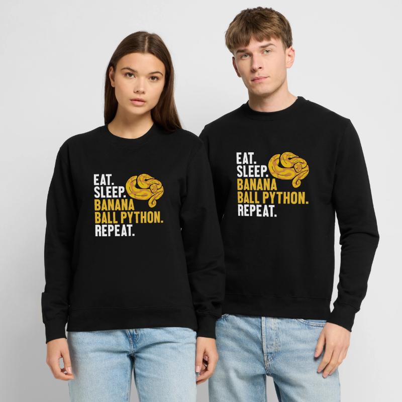 Manger dormir Boule de banane Python Répéter Boule de banane Sweat-shirt Unisexe