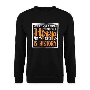 And The Rest Is History Harfenmusik Harfe - Unisex Pullover - Schwarz - Vorne - Alina (178cm) & Michal (187cm)