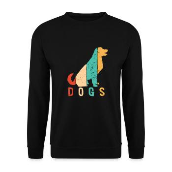 Chien propriétaire de chien mâle Wauwau rétro à quatre pattes - Sweat-shirt Unisexe - noir - Devant - Alina (178cm) & Michal (187cm)