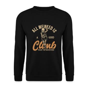 All I need is a good Climb Sportklettern Kraxler - Unisex Pullover - Schwarz - Vorne - Alina (178cm) & Michal (187cm)