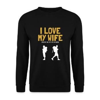 J’aime ma femme Randonnée en montagne Randonnée Randonnée Trekking - Sweat-shirt Unisexe - noir - Devant - Alina (178cm) & Michal (187cm)