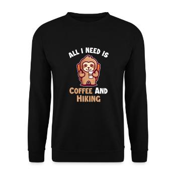 Coffee and Hiking Trekking Bergwandern Hiking - Unisex Pullover - Schwarz - Vorne - Alina (178cm) & Michal (187cm)