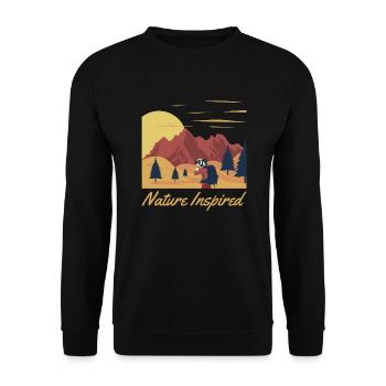 Nature Inspired Trekking Mountain Hiking Hiking - Unisex Sweatshirt - black - Front - Alina (178cm) & Michal (187cm)