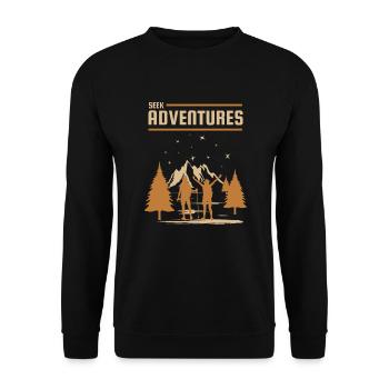 Seek Adventures Hiking Trekking Mountain Hiking - Unisex Sweatshirt - black - Front - Alina (178cm) & Michal (187cm)