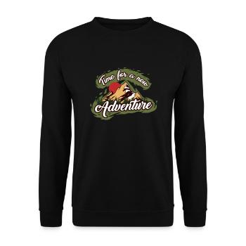 Time For New Adventure Mountain Hiking Hiking - Unisex Sweatshirt - black - Front - Alina (178cm) & Michal (187cm)