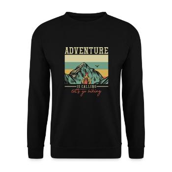 L’aventure vous appelle, Trekking, Randonnée en montagne, Randonnée pédestre - Sweat-shirt Unisexe - noir - Devant - Alina (178cm) & Michal (187cm)