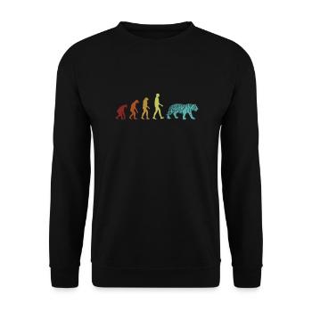 Tiger Evolution Wildkatze Raubkatze Sibirischer - Unisex Pullover - Schwarz - Vorne - Alina (178cm) & Michal (187cm)