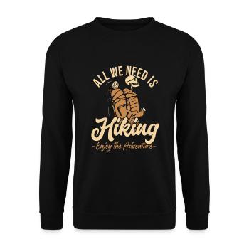 Hiking Enjoy The Adventure Trekking Bergwandern - Unisex Pullover - Schwarz - Vorne - Alina (178cm) & Michal (187cm)
