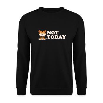 Not Today Wildcat Big Cat King Tiger - Unisex Sweatshirt - black - Front - Alina (178cm) & Michal (187cm)