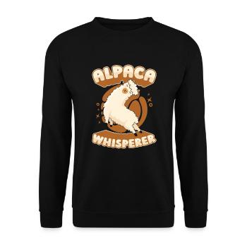 Alpaca Whisperer Huacaya Lama Pako Alpaca Breeder - Unisex Sweatshirt - black - Front - Alina (178cm) & Michal (187cm)