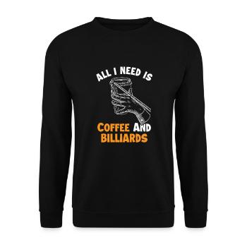 Coffee and Billiards Billiards Snooker - Unisex Pullover - Schwarz - Vorne - Alina (178cm) & Michal (187cm)