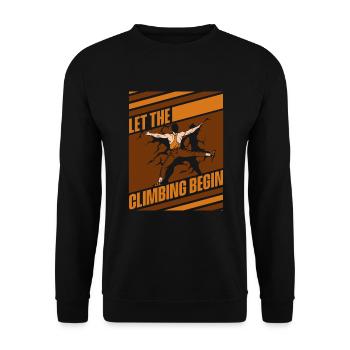Let The Climbing Begin Bouldering Speed Climbing - Unisex Sweatshirt - black - Front - Alina (178cm) & Michal (187cm)