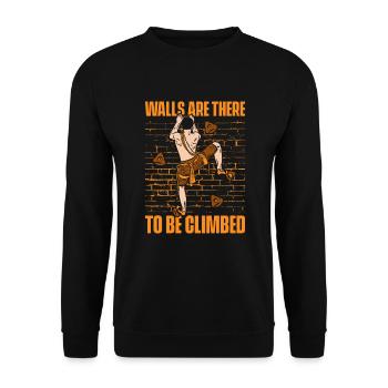 Walls Are There To Be Climbed Sport Climbing - Unisex Sweatshirt - black - Front - Alina (178cm) & Michal (187cm)