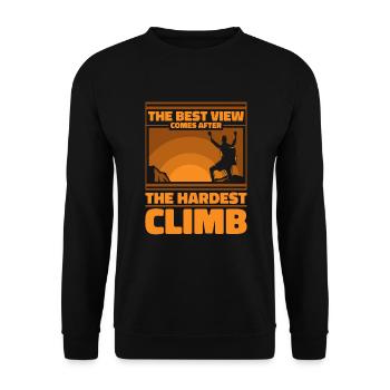 Best View Comes After The Hardest Climb Kraxler - Unisex Sweatshirt - black - Front - Alina (178cm) & Michal (187cm)