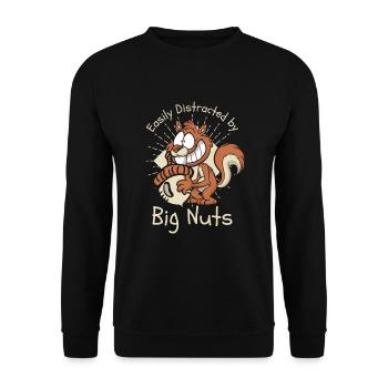 Easily Distracted By Big Nuts Squirrel - Unisex Pullover - Schwarz - Vorne - Alina (178cm) & Michal (187cm)
