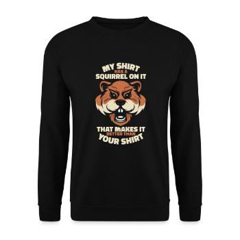 Better Than Your Apparel Grey Squirrel - Unisex Sweatshirt - black - Front - Alina (178cm) & Michal (187cm)