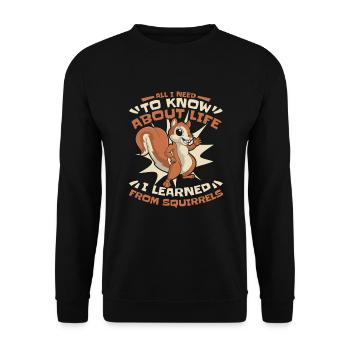 J’ai appris des écureuils écureuil renard écureuil - Sweat-shirt Unisexe - noir - Devant - Alina (178cm) & Michal (187cm)