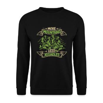More Mountains Less Assholes Speed Climbing - Unisex Sweatshirt - black - Front - Alina (178cm) & Michal (187cm)