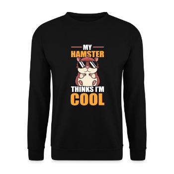 My Hamster Thinks I'm Cool Zwerghamster - Unisex Pullover - Schwarz - Vorne - Alina (178cm) & Michal (187cm)