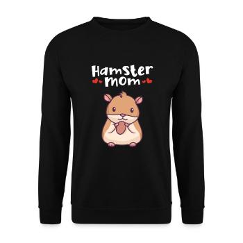 Hamster Mom Goldhamster Zwerghamster Feldhamster - Unisex Pullover - Schwarz - Vorne - Alina (178cm) & Michal (187cm)