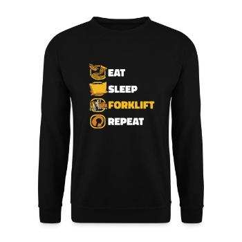 Eat Sleep Forklift Repeat Forklift Driver - Unisex Sweatshirt - black - Front - Alina (178cm) & Michal (187cm)