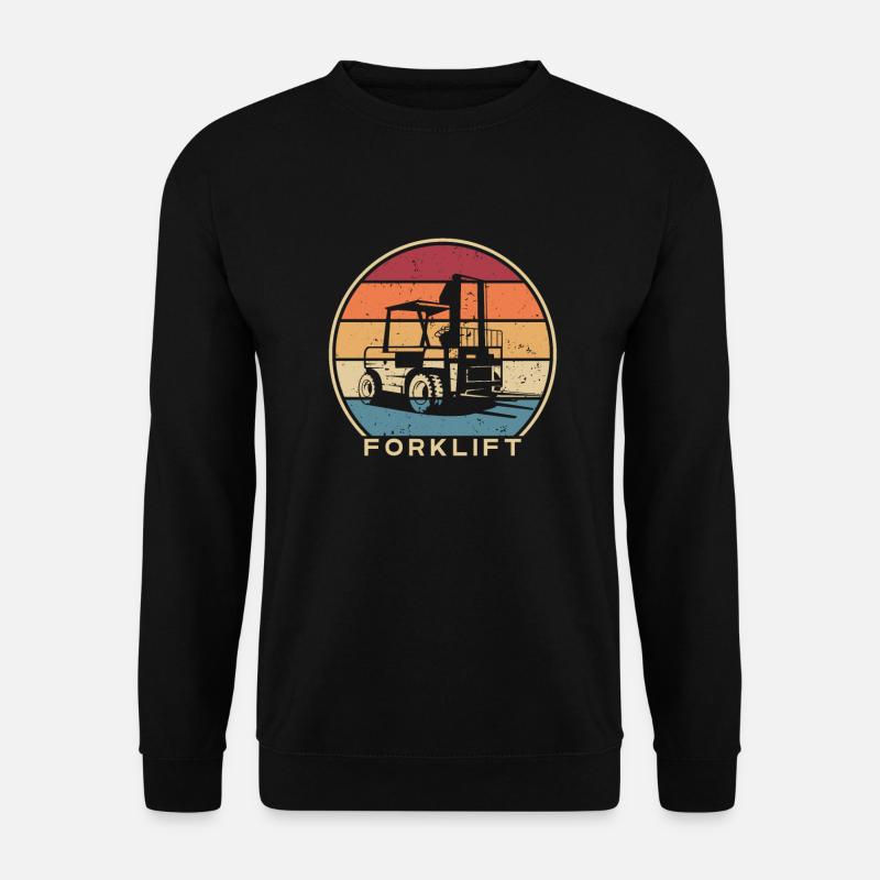 Retro Teleskoplader Gabelstaplerfahrer - Unisex Pullover - Schwarz