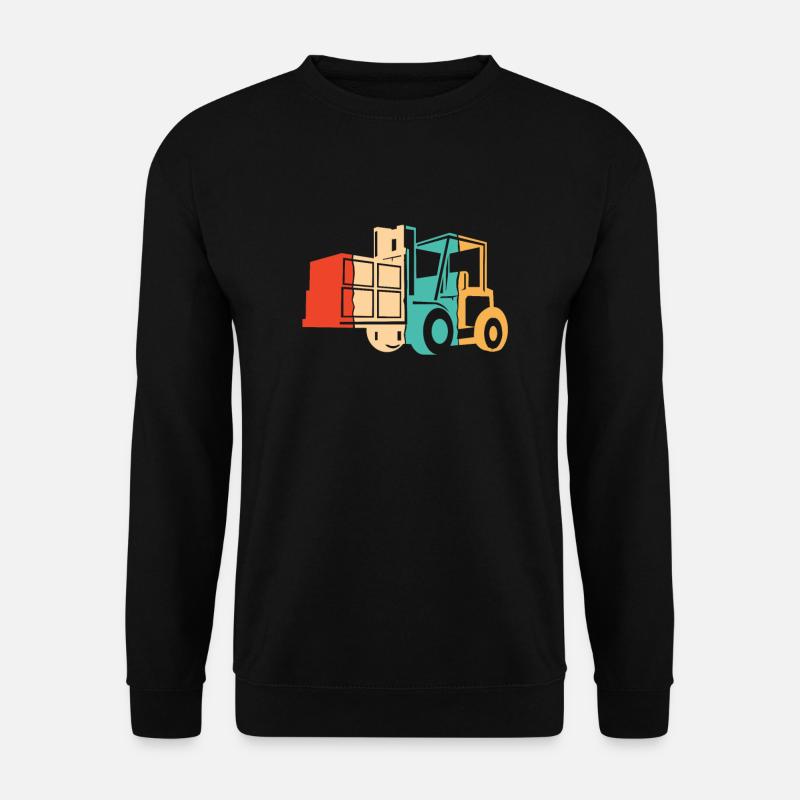 Retro Gabelstaplerfahrer Geländestapler - Unisex Pullover - Schwarz