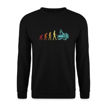 Tow Truck Evolution Abschleppfahrzeug Fahrer - Unisex Pullover - Schwarz - Vorne - Alina (178cm) & Michal (187cm)