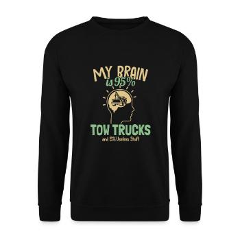 My Brain is 95% Tow Trucks Tow Driver - Unisex Sweatshirt - black - Front - Alina (178cm) & Michal (187cm)