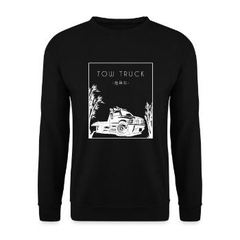 Tow Truck Chinese Hanzi Abschlepper Fahrer - Unisex Pullover - Schwarz - Vorne - Alina (178cm) & Michal (187cm)