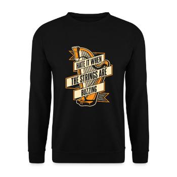 Hate It When The Strings Are Buzzing Harp - Unisex Sweatshirt - black - Front - Alina (178cm) & Michal (187cm)