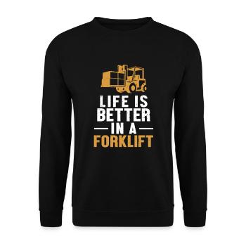 La vie est meilleure dans un conducteur de chariot élévateur - Sweat-shirt Unisexe - noir - Devant - Alina (178cm) & Michal (187cm)