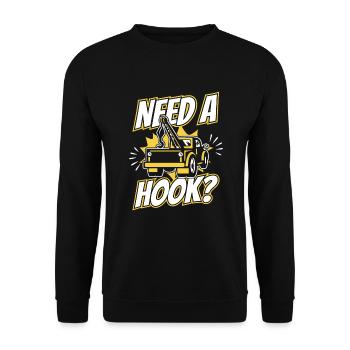 Need A Hook Tow Truck Tow Truck - Unisex Sweatshirt - black - Front - Alina (178cm) & Michal (187cm)