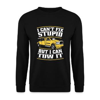 I Can't Fix Stupid But I Can Tow It Driver - Unisex Sweatshirt - black - Front - Alina (178cm) & Michal (187cm)