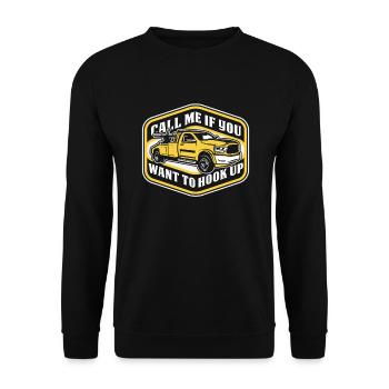 Call Me If You Want To Hook Up Tow Truck - Unisex Sweatshirt - black - Front - Alina (178cm) & Michal (187cm)